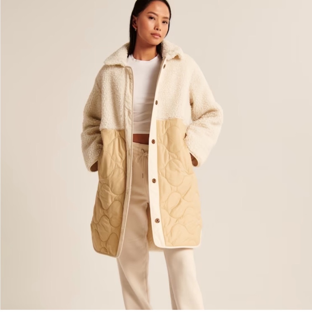 ABERCROMBIE LONG SHERPA JACKET XXS